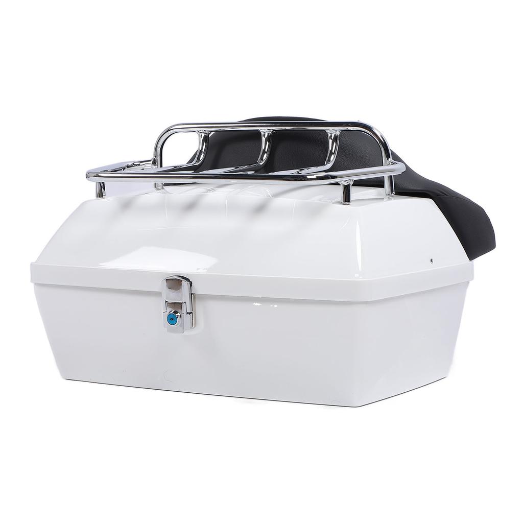 Motorcycle Rear Case 48L Universal Water Resistant with Lock Backrest Cushion Trunk Tail Luggage Box for Helmets