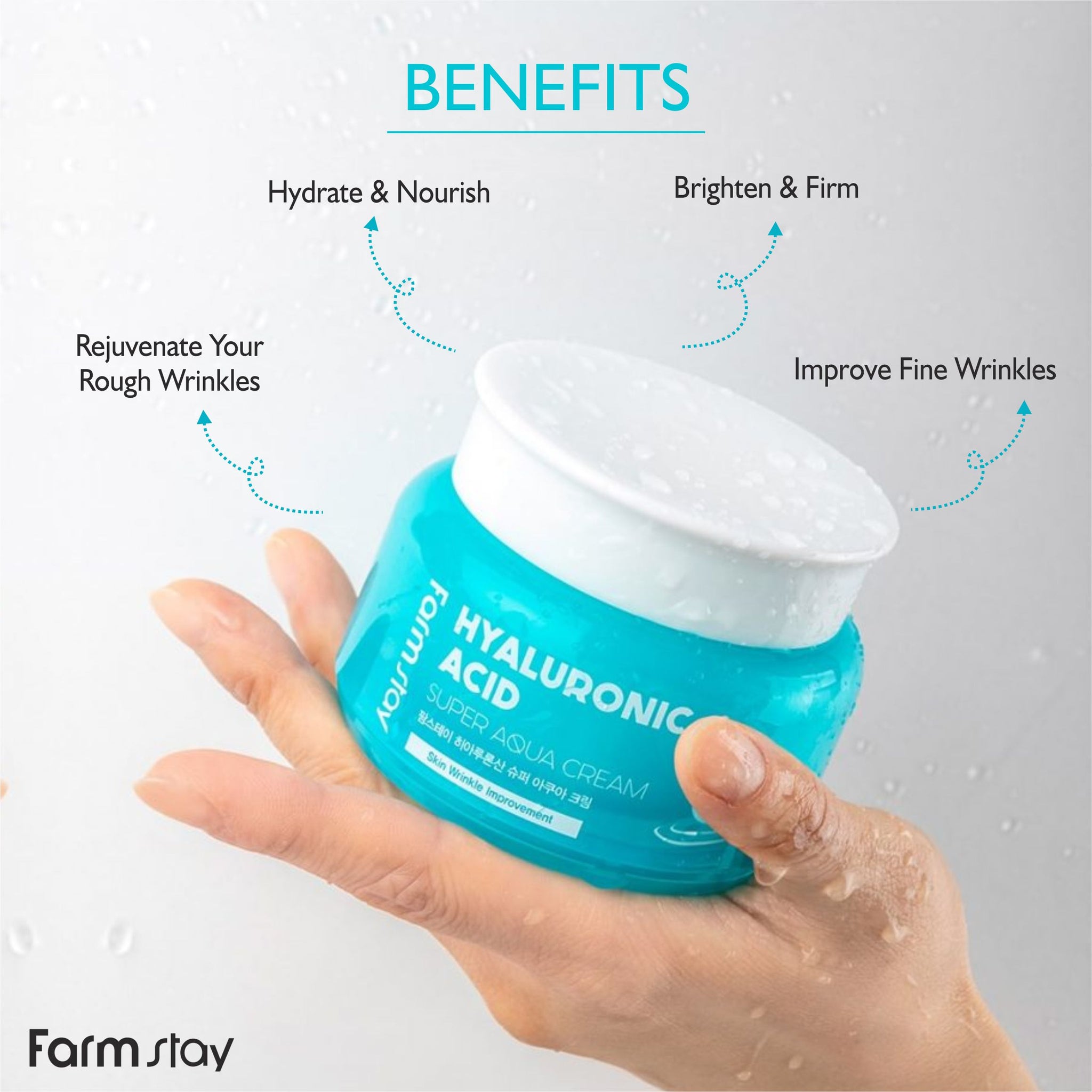 

Farm Stay Hyaluronic Acid Super Aqua Cream 100ml + RANDOM GIFT