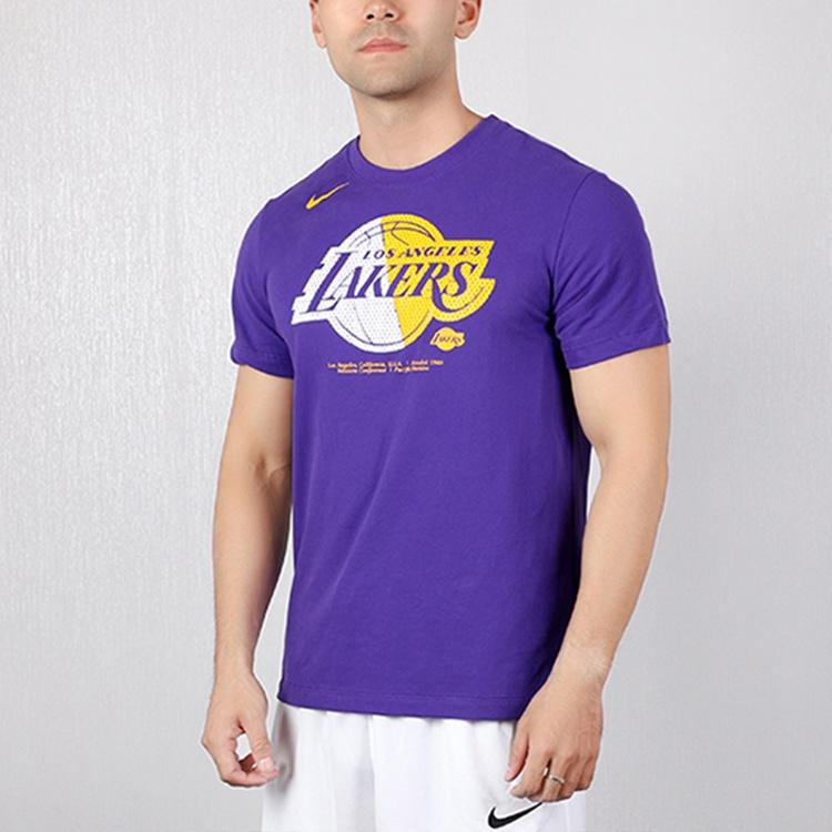 Nike Dri-fit NBA Los Angeles Lakers Round Neck Short Sleeve Purple Men's AT0422-547