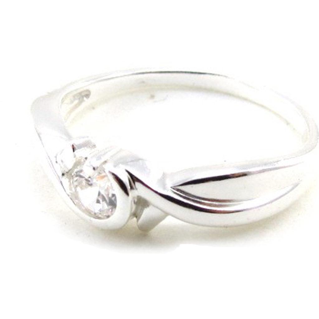 Bague argent 'Câlin' blanc
