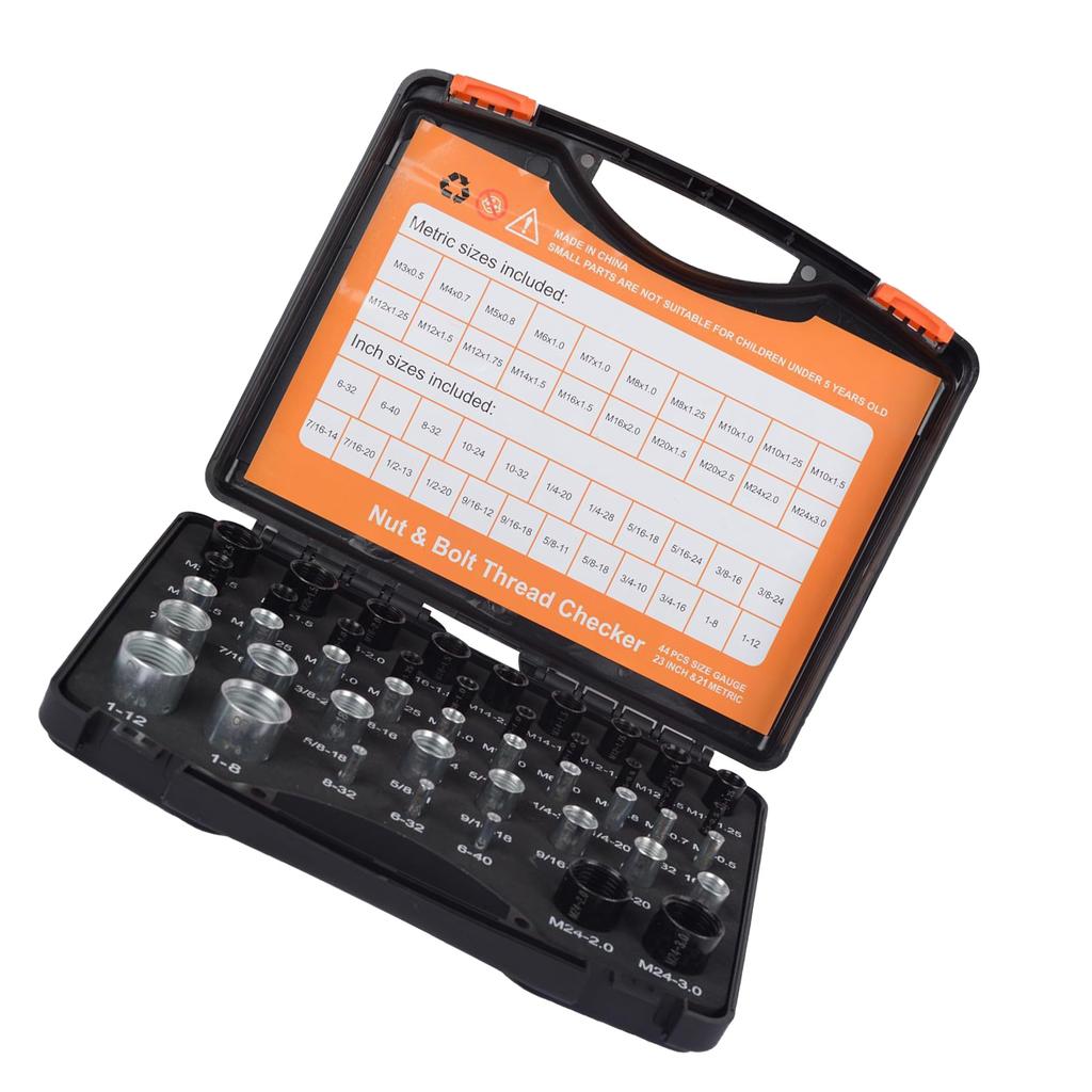 Thread Checker Set 23Pcs  21Pcs Metric Gauge Nut and Bolt Thread Size Identifier for Enclose