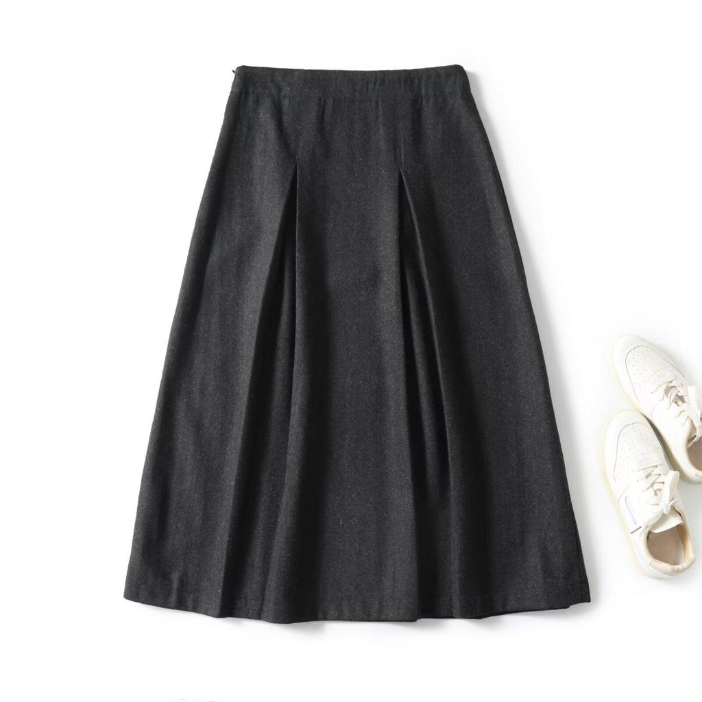 2025 Spring Women's Slim Fit Wool Blend Midi Skirt: Elegant, Versatile, and Stylish