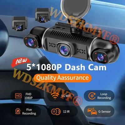 5 Channels 360° DashCam WIFI GPS 5*1080P DVR Car 4way Car Video Recorder Camera Front Inside Rear View Camera 24H Parking