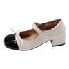 Weiße Retro Mary Janes mit dickem Absatz kleine Lederschuhe Damen 2025 neu Frühling und Herbst Rock Französische kleine duftende Einzelne Schuhe