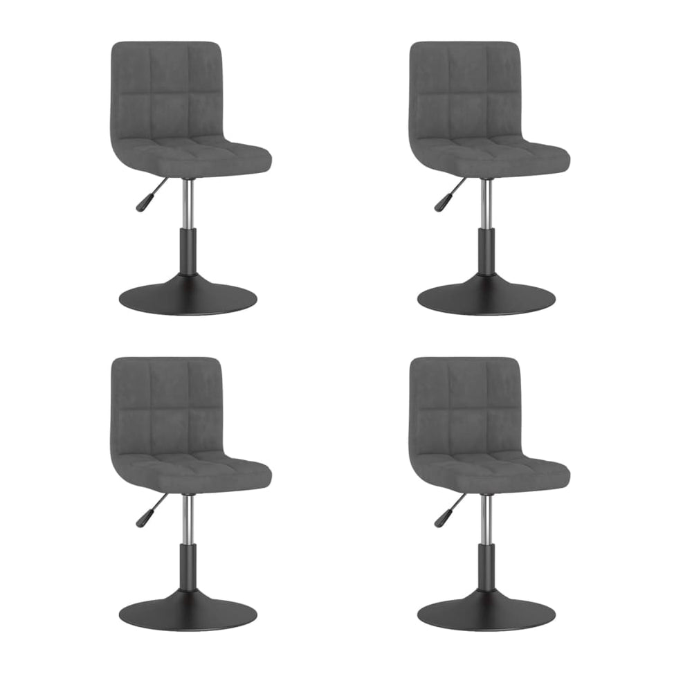 Chaises pivotantes à manger lot de 4  foncé velours