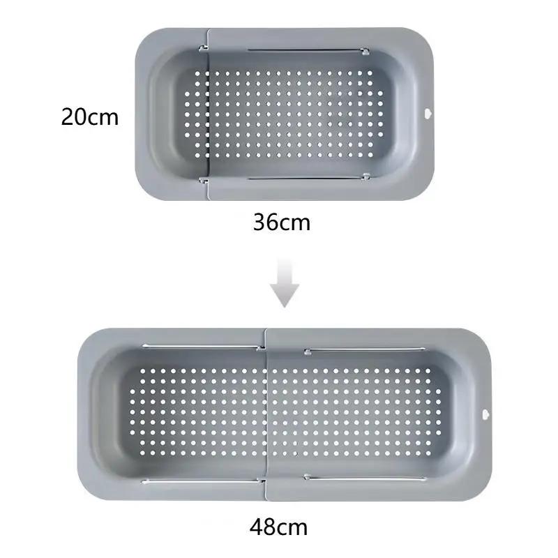 Telescopic Drain Basket, Lightweight Sink Storage Basket, Made Of Non-toxic Plastic, Food Contact Safe, Easy To Install