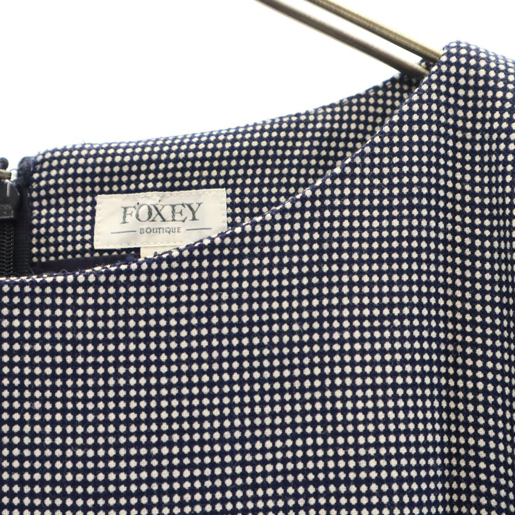 FOXEY Made In Japan Wool 7 Minutes Sleeve Knee-length Dress 40 Black Women Used