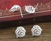 6pcs Flower Stud Earring Pins Hooks 12x11mm Brass Matte Silver Plated DIY Earrings Jewelry Making Accessories Findings