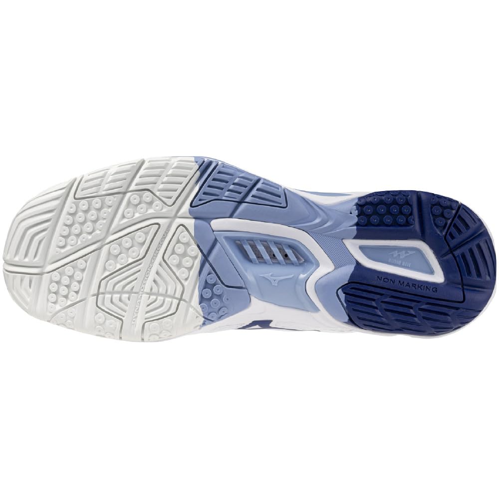 Mizuno Wave Stealth 6 Handball Club Wide White x Size 2E Shoes, Activities, Width, Lightweight, Indoor, Navy, 26.0 cm,