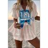 Popular Two-piece Set 1116 Summer Personality Bright Digital 1D Printing Women's Casual Suit
