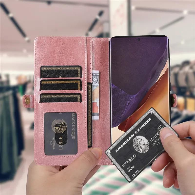 Magnetische Leder Geldbörse Karten Handy Hülle Für Samsung Galaxy A54 A14 A73 A53 A33 A13 A72 A52s A32 S25 Ultra S24 Plus Note 20 Abdeckung