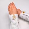 Copribottoni Fiore di Perla Clip Impreziosite con Strass Gemelli Staccabili Copribottoni Per Camicie da Donna Artigianato Fai da Te