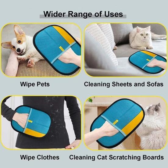Pet Hair Removal Glove for Cats Dogs Electrostatic Grooming Gloves Reusable Animal Fur Removal Tool for Couch Furniture Carpet Car Seats Clothing