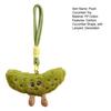 Plush Pickled Cucumber Toy with Lanyard Stuffed Cartoon Cucumber Doll Keychain Pendant Bag Charm Backpack Hanging Decoration