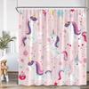 Cartoon Kids Bath Curtains Birds Rainbow Unicorns Cute Cats Fish Funny Animals Bathroom Decortaion Shower Curtain With Hooks