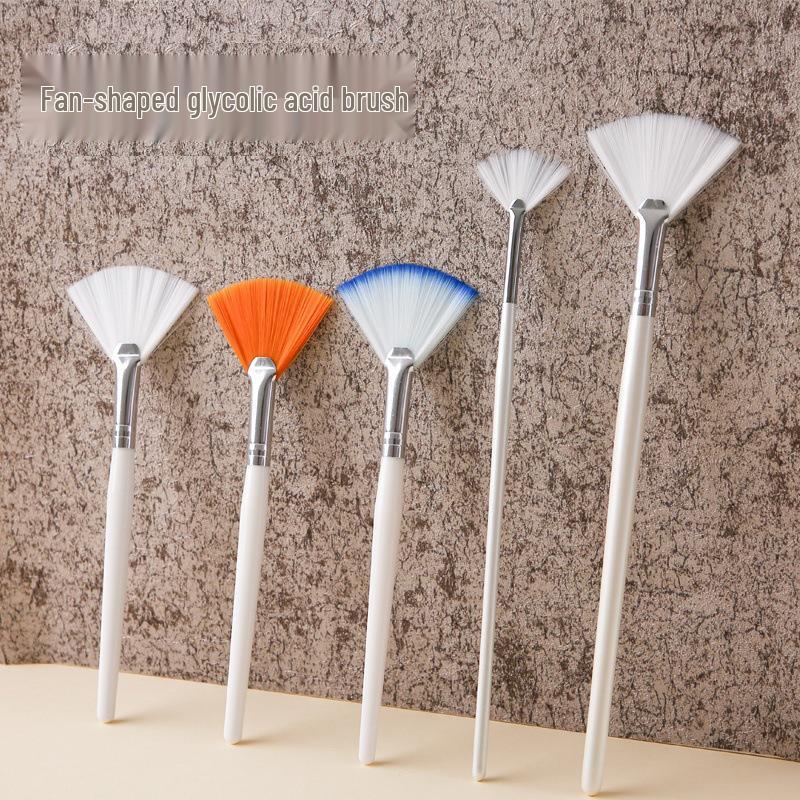 Pennello a Ventaglio con Setole Morbide per Trucco e Cura della Pelle con Applicazione di Acido Glicolico