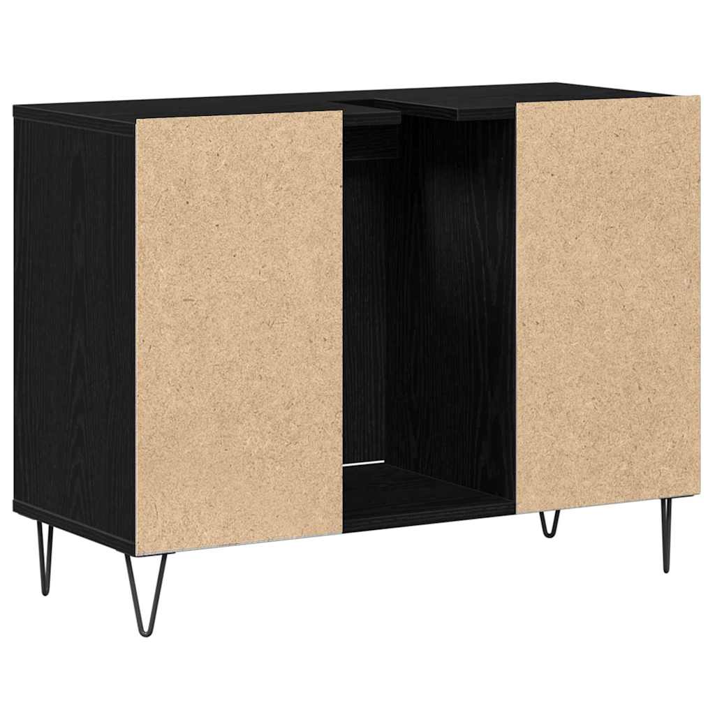 Bathroom Cabinet with Door Black 80 x 33 x 60 cm Engineered Wood