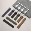 18mm 20mm 22mm Genuine Calfskin Leather Watchband Business for Omega Watch Band for Seiko Butterfly Buckle Stitching Brown Strap