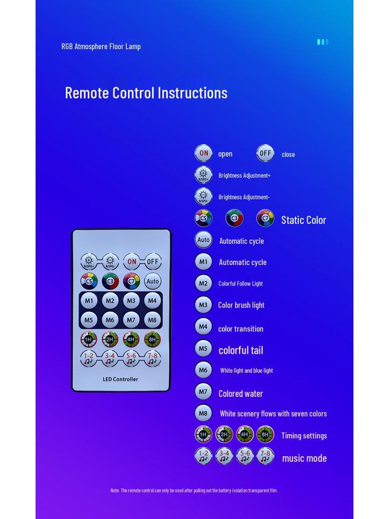 RGB Remote Control Atmosphere Light for Bedroom & E-sports Streaming