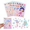8Sheets Make Your Own Mermaid Stickers For Kids Funny Make a Face Jigsaw Children Girls Puzzle Sticker DIY Games Party Favor