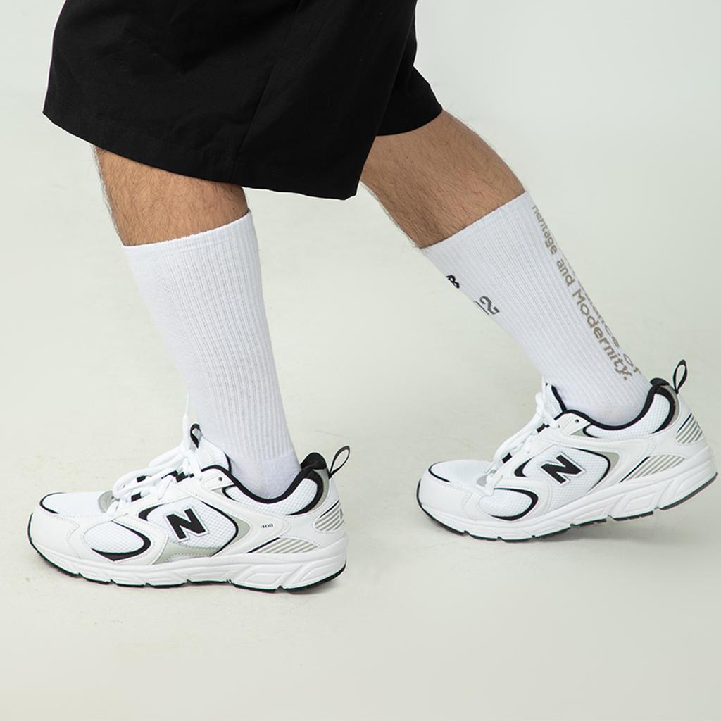New Balance 408 Comfortable Fabric Leather Durable Breathable Lightweight Low-Top Running Shoes Unisex Sneakers White Black ML408I