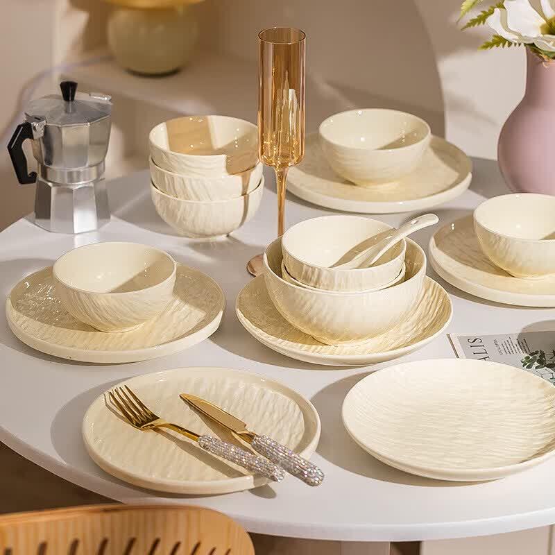 Cream Style Underglaze Ceramic Dinnerware Set