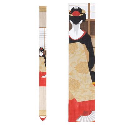 Kyoto Rakuan Thin Tapestry Rusier Japan 10 X 170cm Linen Fabric Tapestry Hanging Scroll Interior Display Japanese Modern [Kyo Hanamachi] / Approx.