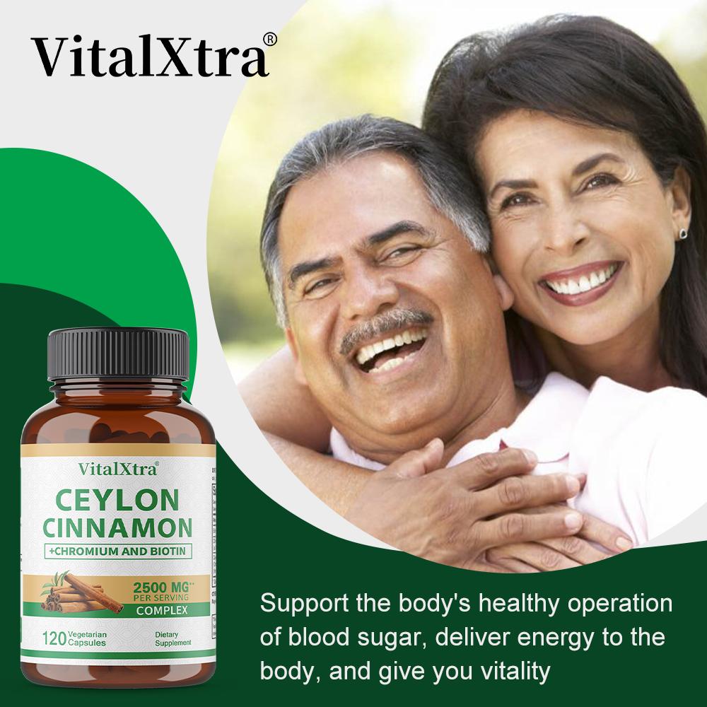 Ceylon Cinnamon Capsules 2500 Mg Chromium Biotin Supplement 120 Capsules