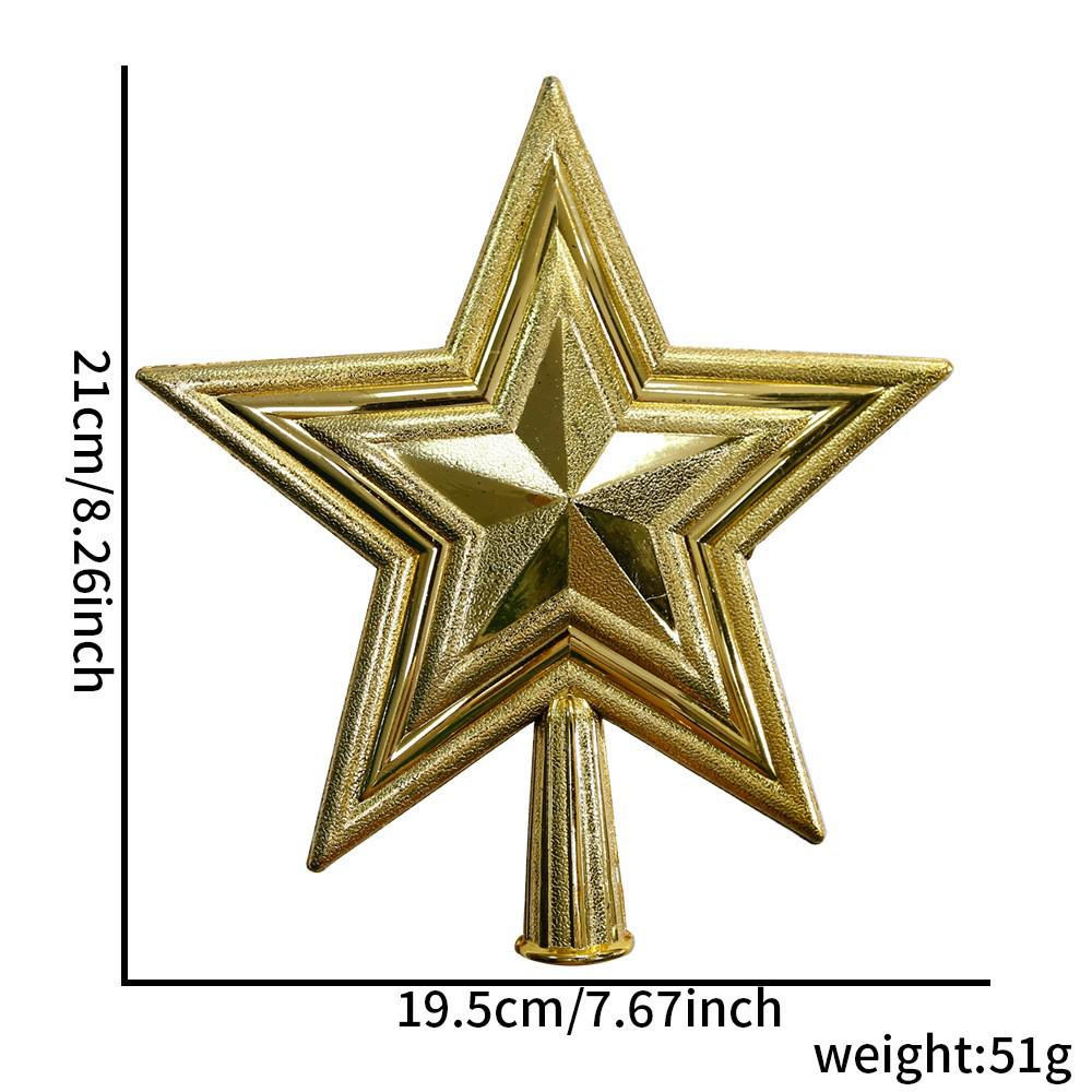 Pentagram Cutout 3D Star Christmas Tree Topper Ornament