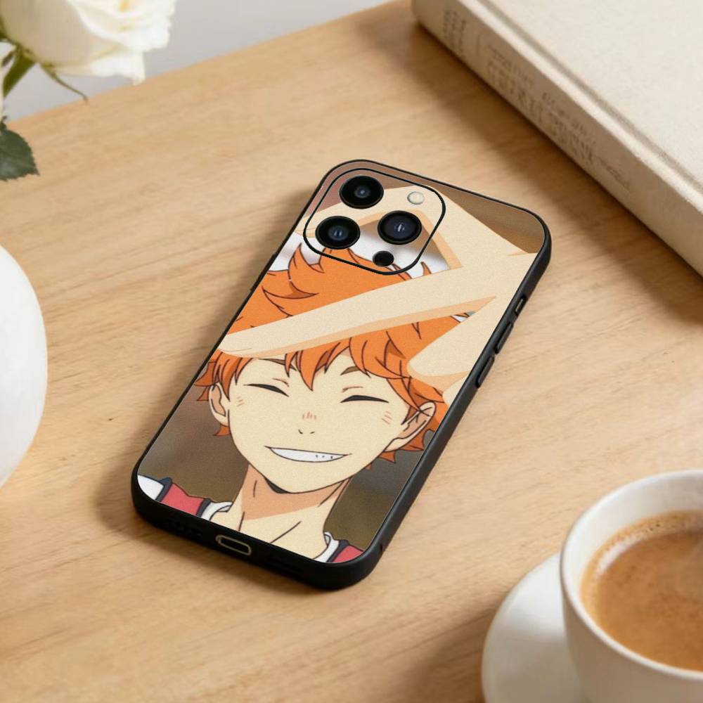 Anime H-Haikyuu Hinata Shoyo  Phone Case For iPhone17,16,15,14,13,12 Plus,Max Soft Silicone Black Cover