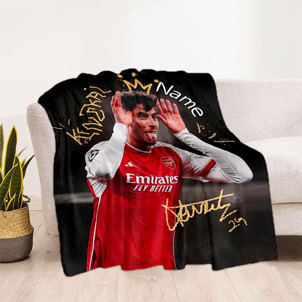 Arsenal Fan Art Personalized Text Blanket Gift Personalized Blanket Ultra-Soft Throw For Home Decor Office Bedding Seaside Four Seasons Universal