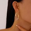 Geometric Water Drop Resin Earrings: Sterling Silver Needle, Gold-Plated, Irregular French Design for Women