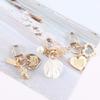 Women Girls Pearl Keychain Gold Color Fashion Key Accessories Heart Key Ring Bag Charms Key Chain