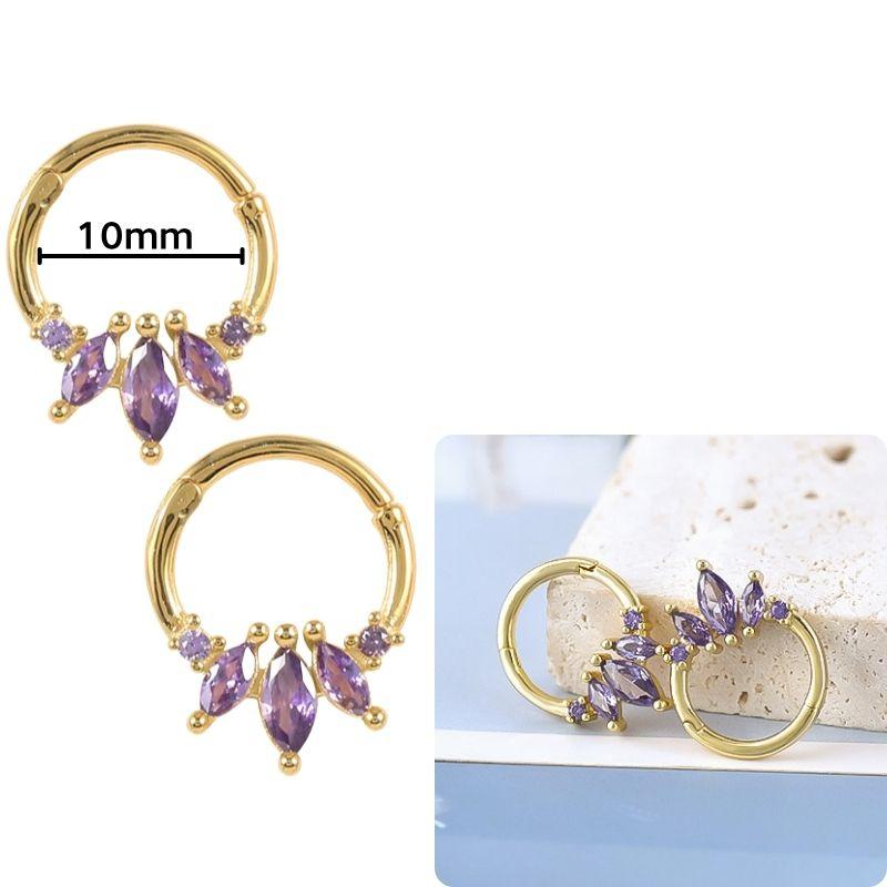 Damen 925 Silber Ohrstecker Lila Zirkon Ohrringe Creolen Lila Kristall Anhänger Ohrring Mode Hochzeits Schmuck