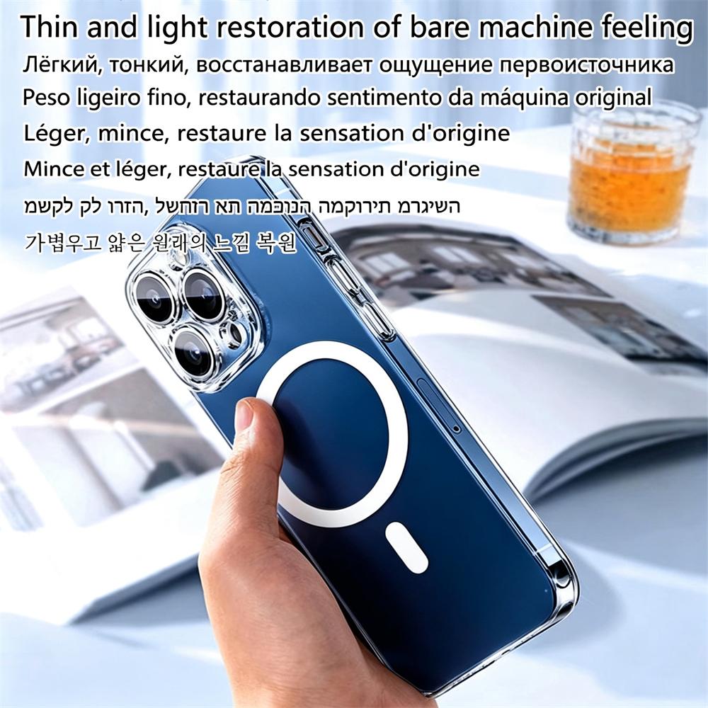 Full Wrap Clear Magnetic Case For Iphone 18 16 15 14 Plus 11 12 13 17 Pro Max Air Magsafe Apple Shockproof Full Cover Protective