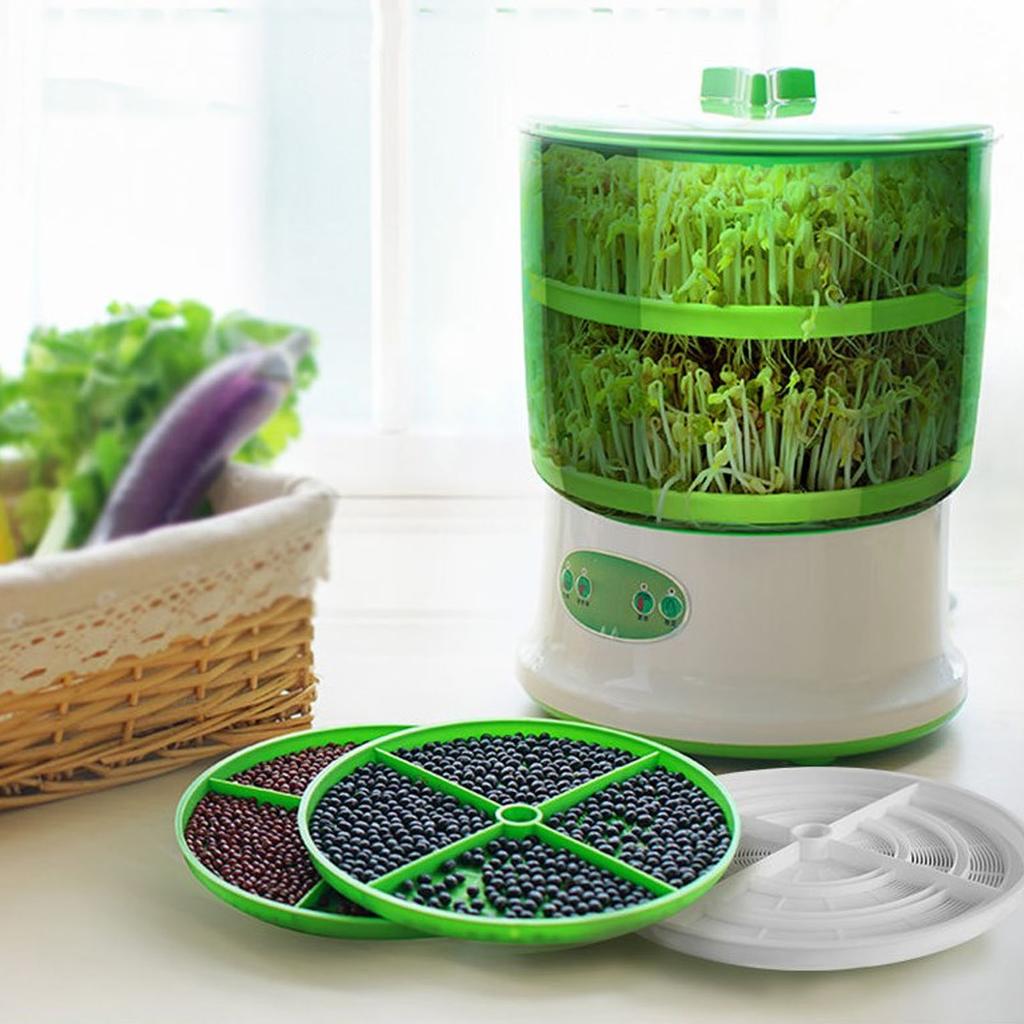 Bean Sprouts Machine 3 Layer Auto Control Bean Sprouts Grow Germination Kit for Home Kitchen US Plug 110V