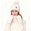 3-piece winter set - knitted knitted cap, touchscreen gloves and convertible necklace scarf, winter hat, scarf and gloves