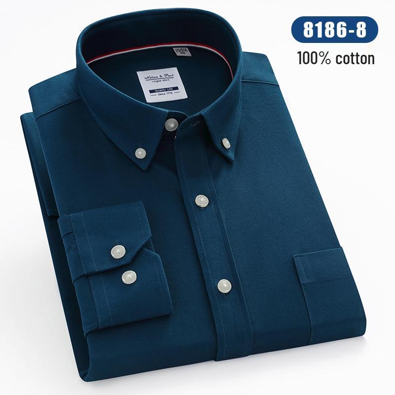 Men's Long Sleeve Striped Oxford Button-Down Shirt - New Color