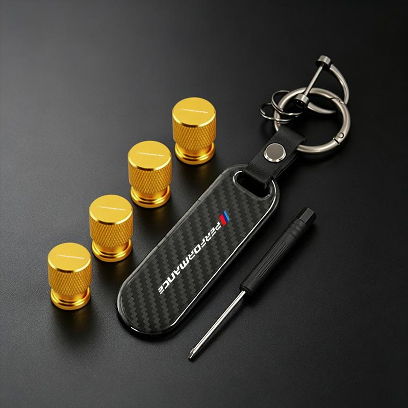 Car Valve Caps Wheel Tires Air Tyre Stem Protective Cover And Car Keychain For BMW M Emblem E46 E36 E34 F10 E90 F30 E53 E30 E87