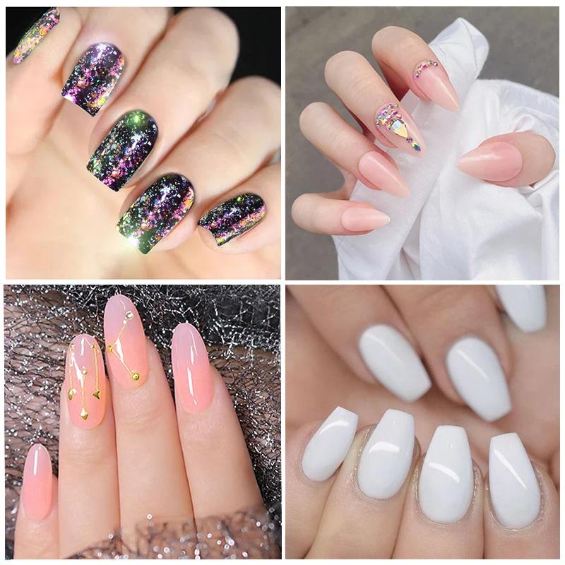 500PCS Natural Transparent Ballerina Almond  Round End Full/Half Ballet Coffin French False Nail Tips Fake Toenail Tip Manicure
