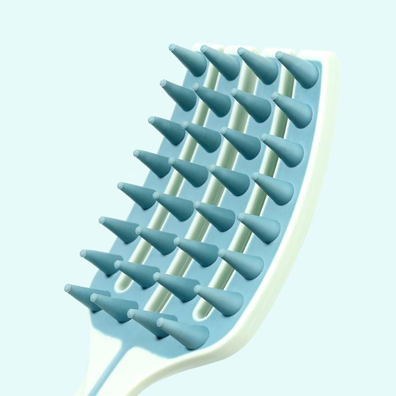 Wet and Dry Hair Washing Brush Long Handle Shampoo Brush Silicone Scalp Massage Comb Body Scrubber for Man and Woman