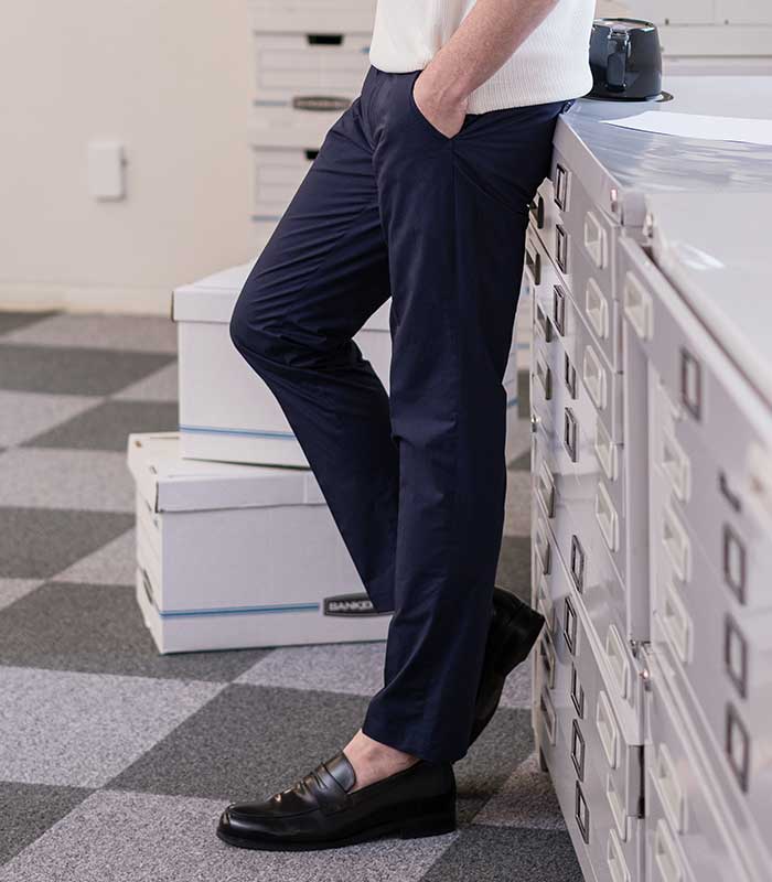 BLACKBROWN (Profilo) Slim Fit Straight Cotton Pants [Navy]