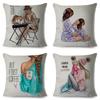 Fashion Cute Cartoon Super Mama Husă de pernă In 45*45cm Decor Mamă și Bebeluș Față de Pernă pentru Canapea Acasă Față de Pernă Super Daddy