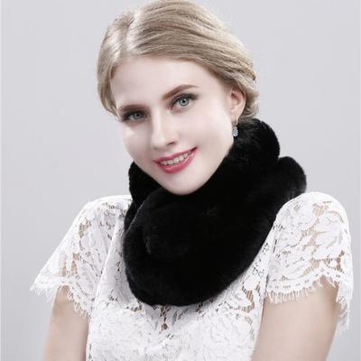 Szalik z prawdziwego króliczego futra Damski Krótki szalik Zimowy Ciepły Pogrubiony Futro Trzy Tuby Duża Kula Futra Wydra Królicze Futro Szalik