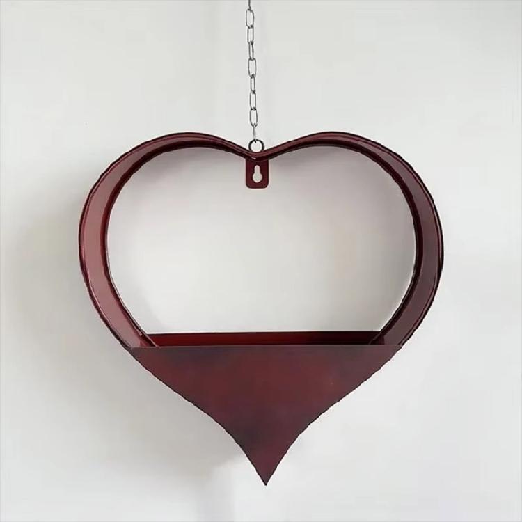 Metal Heart Shape Hanging Plant Holder for Garden Porch or Home Decoration Detachable Flower Pots Drain Hole Planter