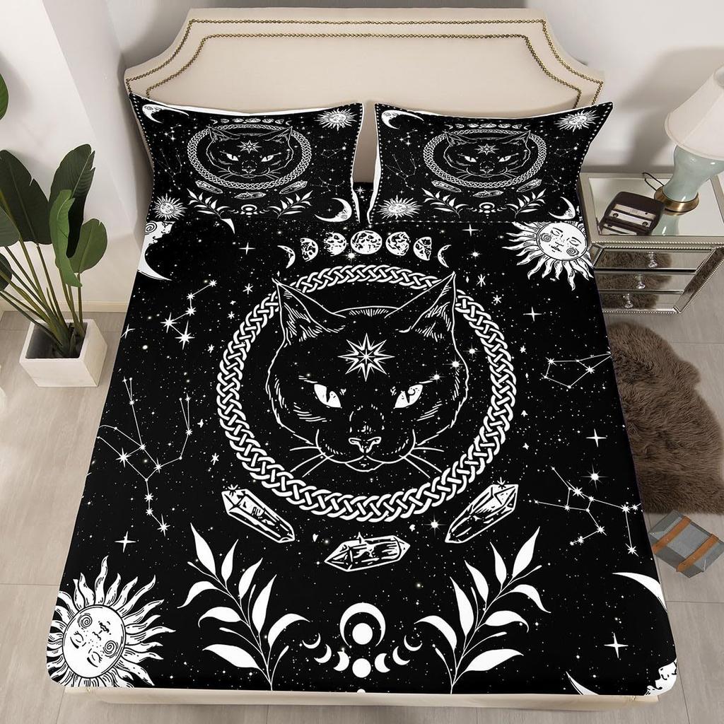 Halloween Pumpkin Unicorn Personality Pattern Mattress Three-Piece Digital Printing Bedding Set