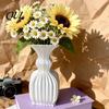 Stylish Planter for Flowers Vintage Hydroponic Flower Vase, 3D Printed Vertical Ridged Curvy Minimalist Modern Vase Balcony Sculptural Tabletop Decor
