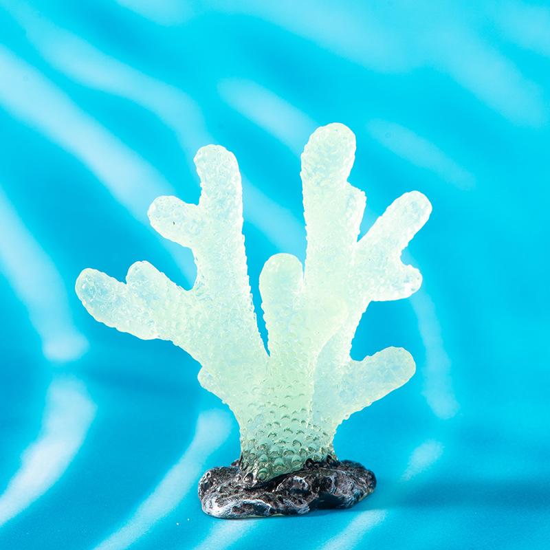 Luminous Coral Resin Pendant Miniature Landscape Decoration Accessories Fish Tank Aquarium Landscape Luminous Decorative Crafts