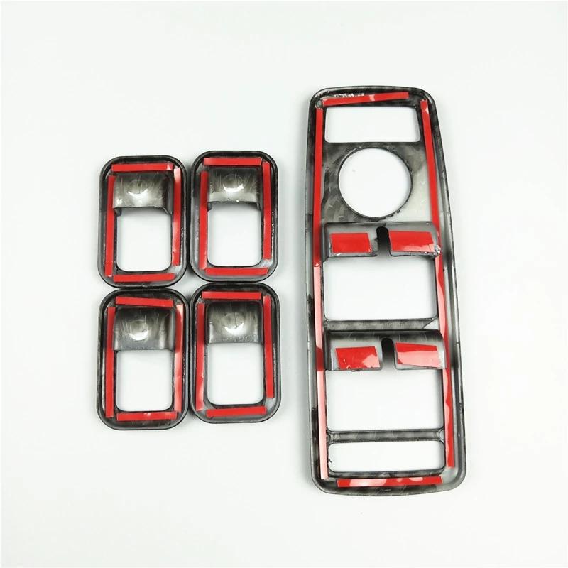 Cadru cu buton de ridicare a geamului mașinii în stil roșu din fibră de carbon pentru Mercedes Benz ABCE GLE GLA CLA GLK Class W176 W204 W212 W166