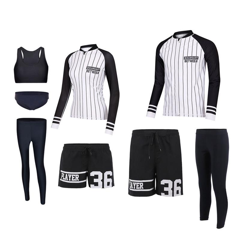 Korean Women's Long Sleeve Scuba Diving Suit with Sun Protection, Zipper, and Long Pants – Trendy Jellyfish Style for Surfing and Snorkeling.
